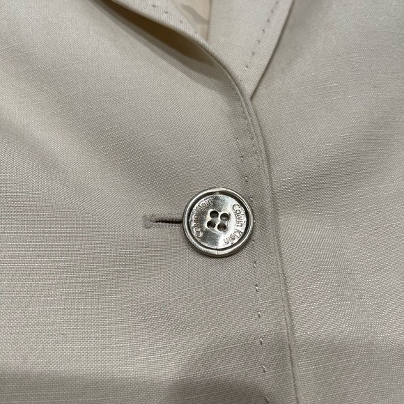 Calvin Klein Tan Linen Suit Jacket Size 4 - Picture 3 of 6